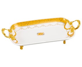 Piring Persegi Panjang dengan Pegangan P141 Padi